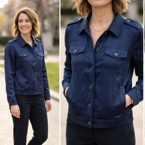 Joan Rivers Satin Stretch Jean Style Jacket